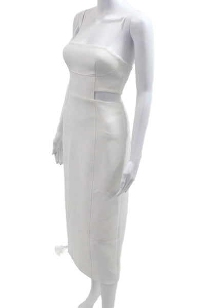A.L.C. Womens Bodycon Sheath Dress White Square Neck Sleeveless Size 0