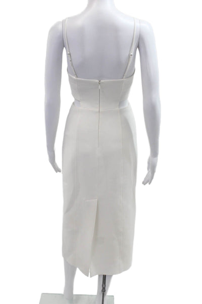 A.L.C. Womens Bodycon Sheath Dress White Square Neck Sleeveless Size 0