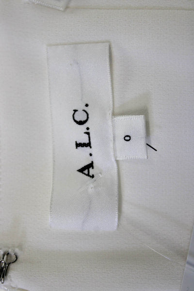 A.L.C. Womens Bodycon Sheath Dress White Square Neck Sleeveless Size 0