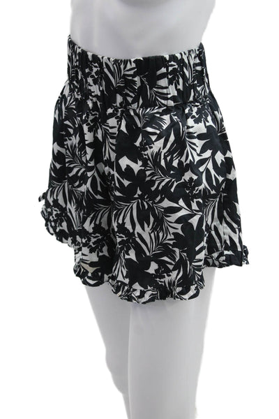 AMUR Womens Black Floral 100% Cotton Beach Shorts Spring Size XS