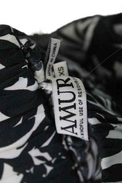 AMUR Womens Black Floral 100% Cotton Beach Shorts Spring Size XS