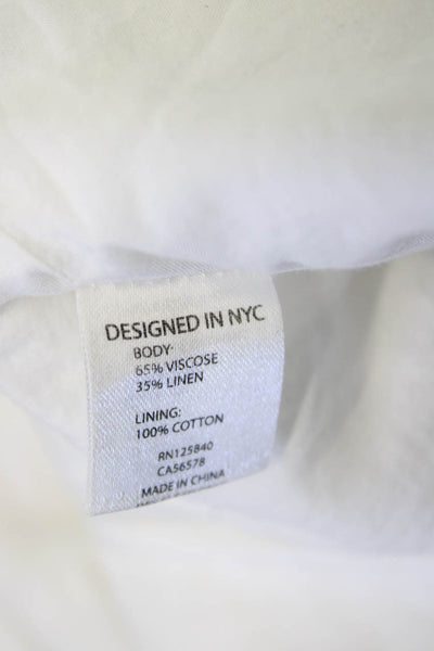 Intermix Women Jumpsuit White Collared Viscose Linen Size 0