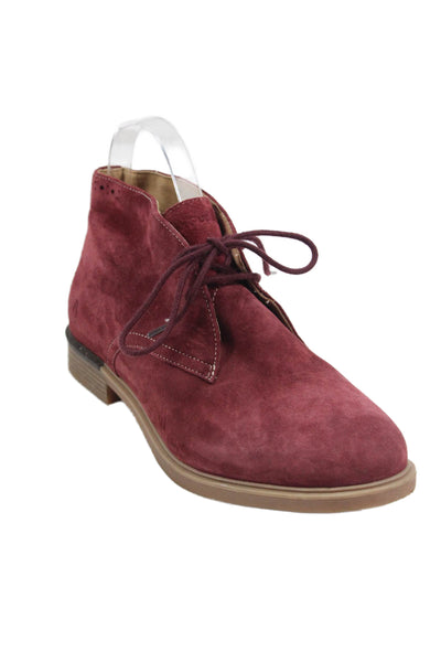 Hush Puppies Womens Lace Up Round Toe Oxfords Red Suede Size 8