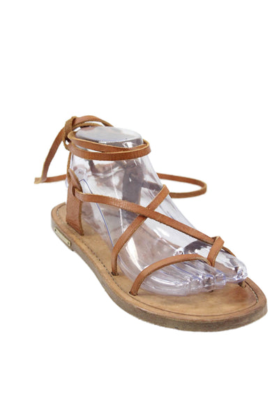Isabel Marant Etoile Womens Leather Calf Tie Detail Sandals Brown Size 8