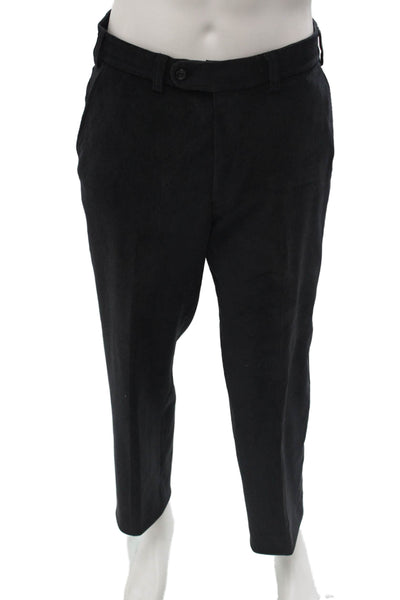 Hiltl Mens Dress Pants Black Button Closure Size 36