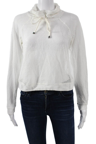 Koral Womens Pullover Sweatshirt White Mock Neck Long Sleeve Size S