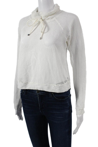 Koral Womens Pullover Sweatshirt White Mock Neck Long Sleeve Size S