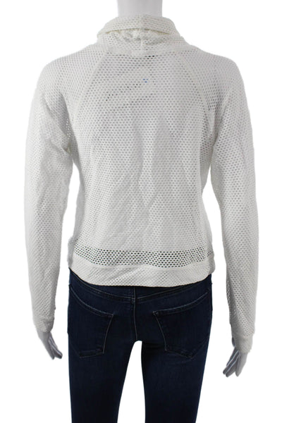Koral Womens Pullover Sweatshirt White Mock Neck Long Sleeve Size S