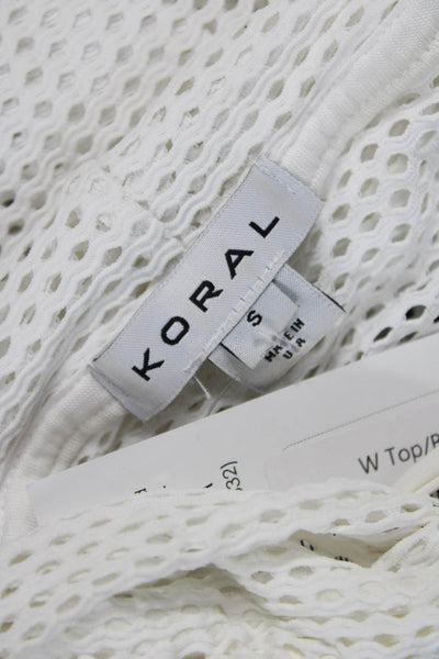 Koral Womens Pullover Sweatshirt White Mock Neck Long Sleeve Size S