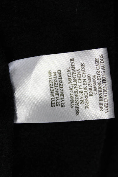 Z Supply Women Basic Collared Button-Up 3/4 Sleeve Black Modal Stretch Size XS
