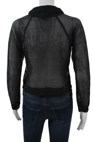 Koral Womens Pullover Sweatshirt Black Mock Neck Long Sleeve Size S