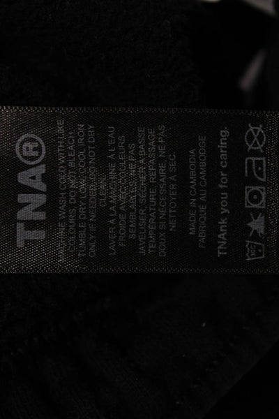 TNA Women Jogger Sweatpants Black 78% Cotton 22% Polyester Inseam 24 Size 2XS