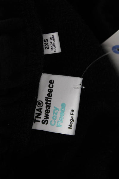 TNA Women Jogger Sweatpants Black 78% Cotton 22% Polyester Inseam 24 Size 2XS