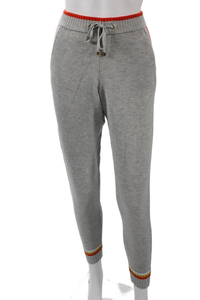 Topshop Women Jogger Sweatpants Gray Drawstring Polyester Blend Size 0 Petite