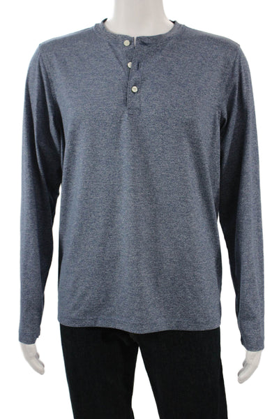 Brooks Brothers Red Fleece Mens Band Long Sleeve T-Shirt Blue Size M