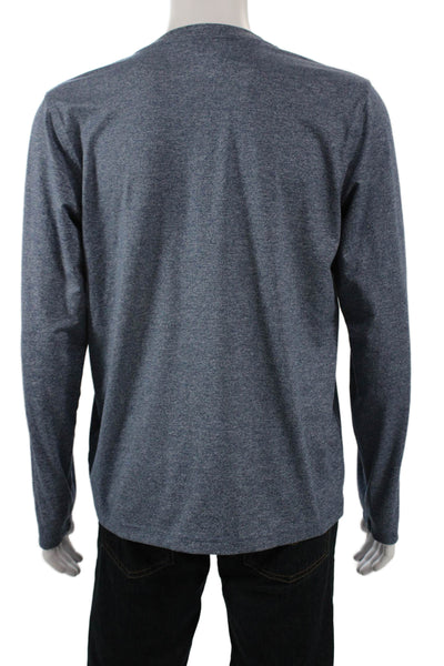 Brooks Brothers Red Fleece Mens Band Long Sleeve T-Shirt Blue Size M