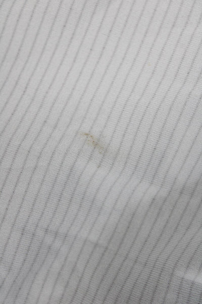 Lululemon Mens White Striped Crew Neck Short Sleeve Nylon Blend T-Shirt Size L
