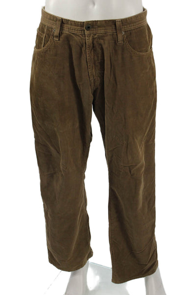 AG Adriano Goldschmied Mens Cargo Pants Brown Pima Cotton 30 Inseam Size 36