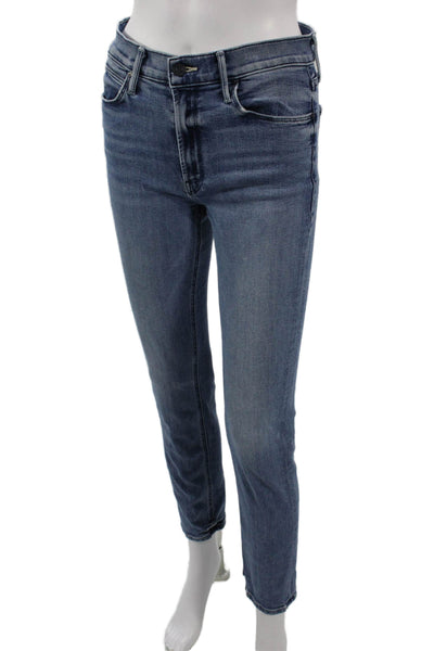 Mother Womens High Rise Skinny Ankle Jeans Blue Size 27