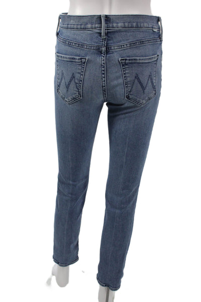 Mother Womens High Rise Skinny Ankle Jeans Blue Size 27