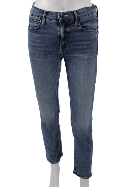Mother Womens Ankle Cropped Skinny Jeans High Rise Blue Size 25