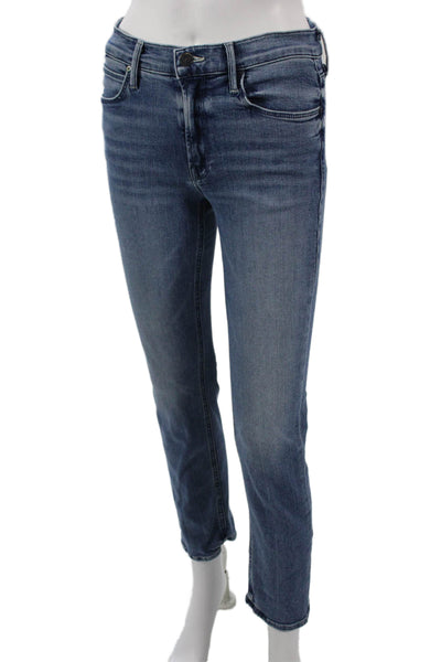 Mother Womens Ankle Cropped Skinny Jeans High Rise Blue Size 25