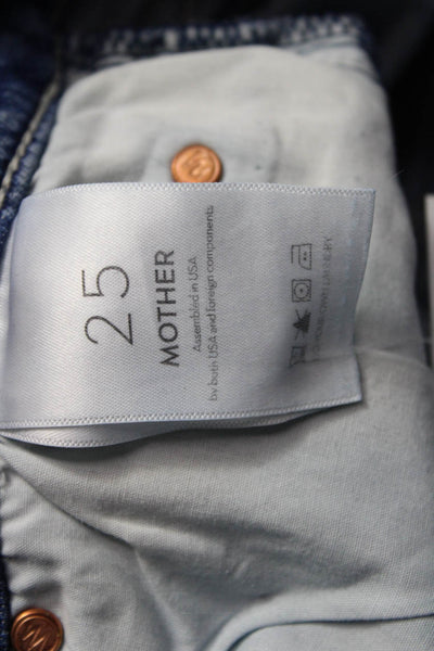 Mother Womens Ankle Cropped Skinny Jeans High Rise Blue Size 25
