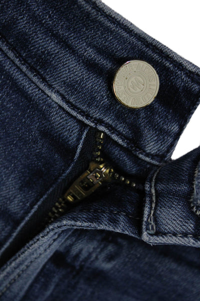 Mother Women Skinny Straight Jeans Dark Blue High Rise Button Fly Size 26
