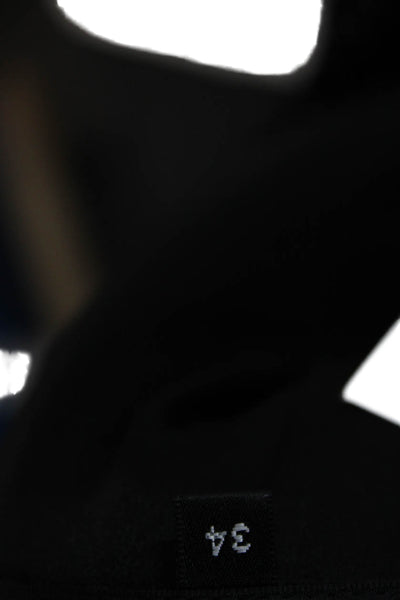 Chanel Womens Jacket Black Silk Cotton Blend Round Neck Long Sleeve Size 34