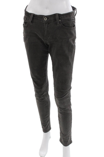 James Jeans Women Dark Gray Jegging Pants Low Rise Button Size 29