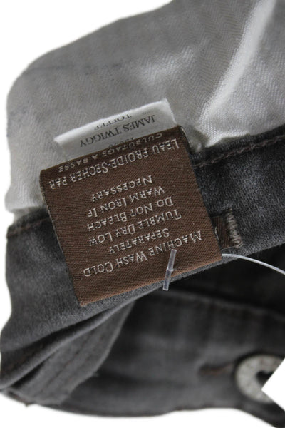 James Jeans Women Dark Gray Jegging Pants Low Rise Button Size 29