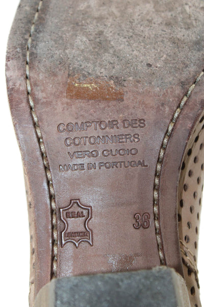 Comptoir Des Cotonniers Womens Pointed Toe Ankle Boots Brown Size 6