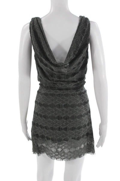 Calypso Saint Barth Women Mini Tank Dress Dark Gray Argyle Drawstring Size S