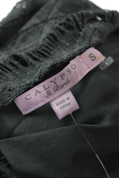 Calypso Saint Barth Women Mini Tank Dress Dark Gray Argyle Drawstring Size S