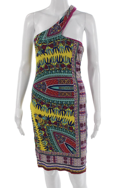 Nicole Miller Womens Bodycon Sheath Paisley Yellow Sleeveless Dress Size S