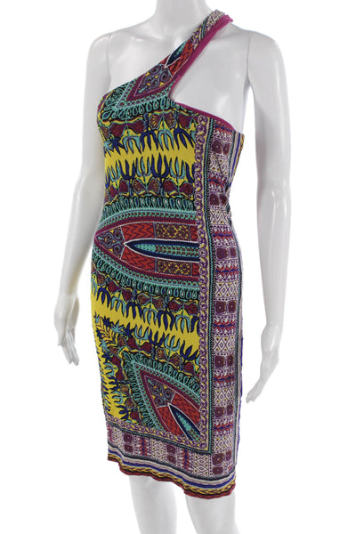 Nicole Miller Womens Bodycon Sheath Paisley Yellow Sleeveless Dress Size S