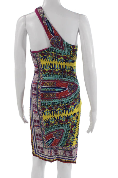 Nicole Miller Womens Bodycon Sheath Paisley Yellow Sleeveless Dress Size S