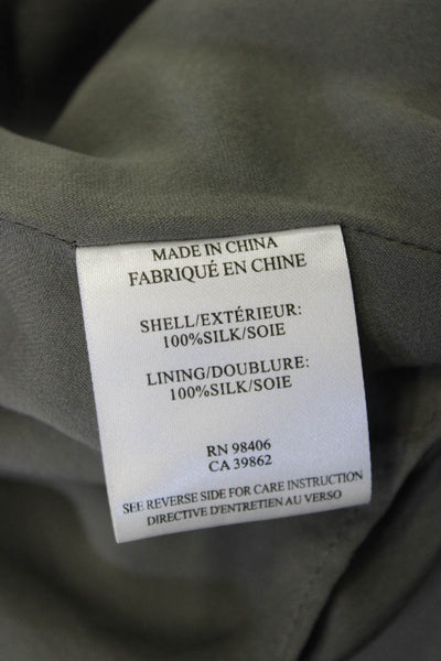 Theory Womens Camisole Dark Gray Silk V Neck Sleeveless Petite Size S