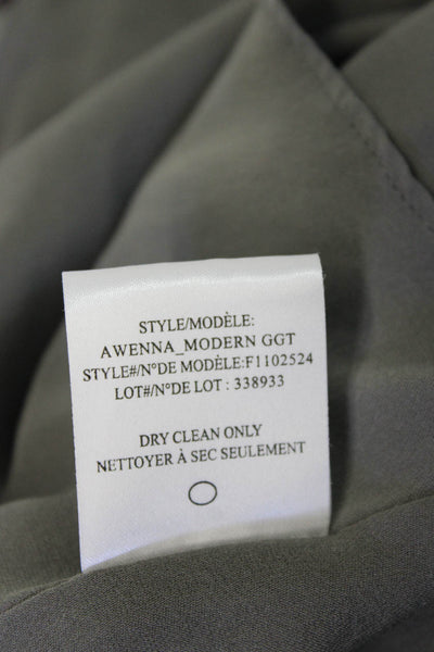 Theory Womens Camisole Dark Gray Silk V Neck Sleeveless Petite Size S