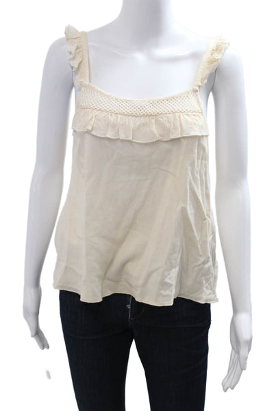 Tularosa Womens Bohemian Camisole Beige Square Neck Viscose Sleeveless Size S