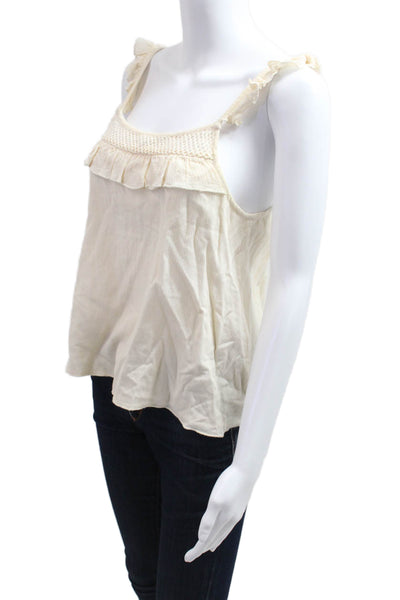 Tularosa Womens Bohemian Camisole Beige Square Neck Viscose Sleeveless Size S