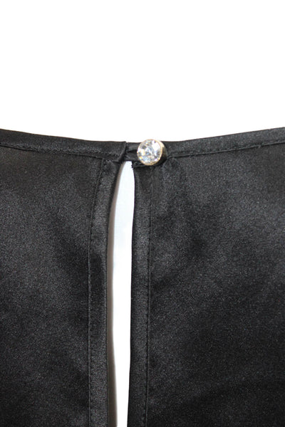 Twelfth Street by Cynthia Vincent Womens Tunic Black Silk 3/4 Sleeve Size S