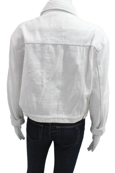 AltarD State Womens Jacket Collared Button Cotton Long Sleeve White Size S