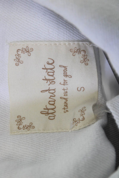 AltarD State Womens Jacket Collared Button Cotton Long Sleeve White Size S