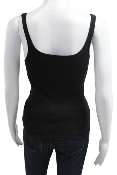 Charlotte Tarantola Women Cropped Camisole Black V Neck 3/4 Sleeve Size M