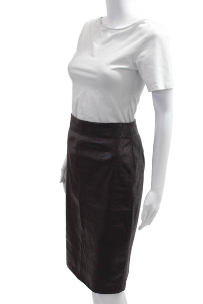 Karen Millen Women Straight Pencil Skirt Brown Animal Print Size 4
