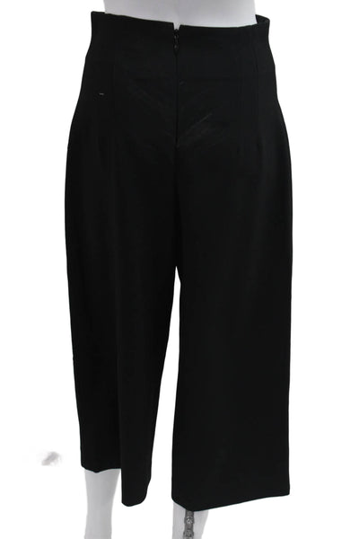 Artelier Nicole Miller Womens Cropped Dress Pants Black Wool Inseam 24 Size 4