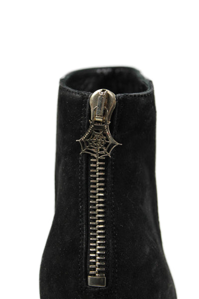 Charlotte Olympia Womens Leather Platform Gold Tone Ankle Boots Black Size 36 6