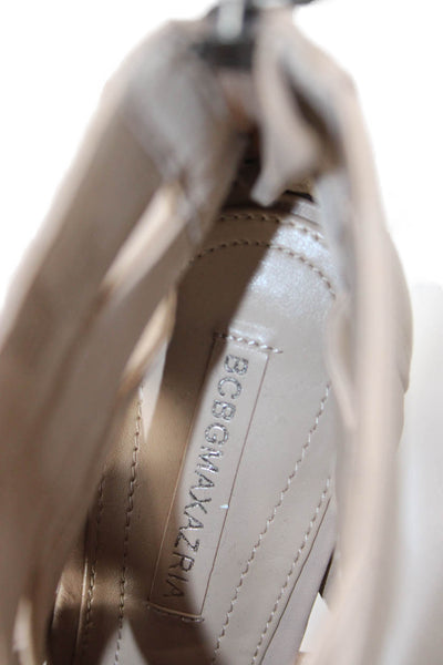 BCBGMAXAZRIA Womens Leather Strappy High Heels Shoes Brown Size 8M
