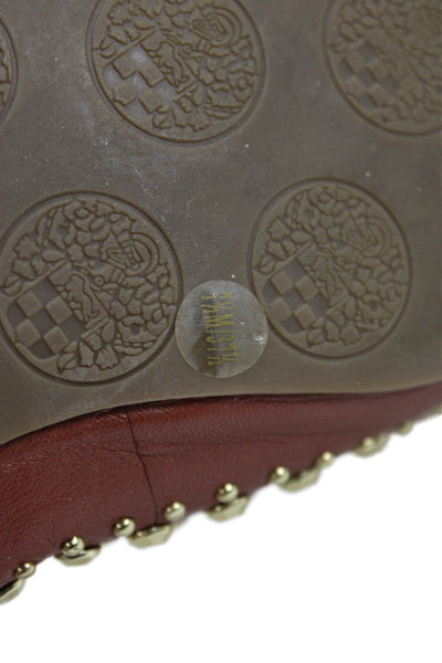 Vince Camuto Womens Leather Studded Ballet Flats Shoes Brown Size 7.5M